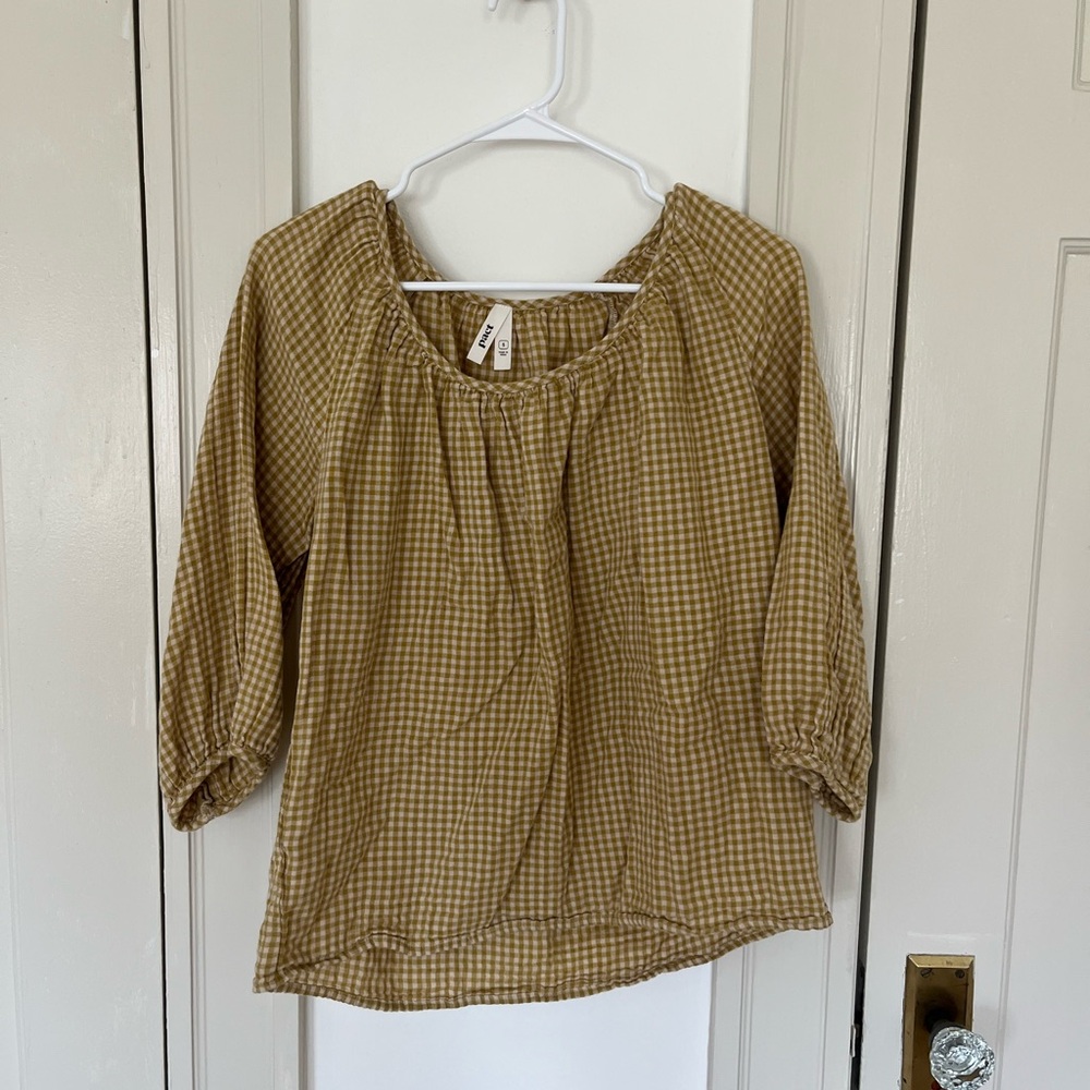 Pact organic gingham cotton top